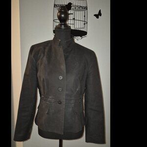 Calvin Klein Black Cotton Military Style Blazer 10P